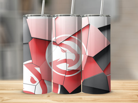 Atlanta Hawks Shattered Logo Background Style Tumblers