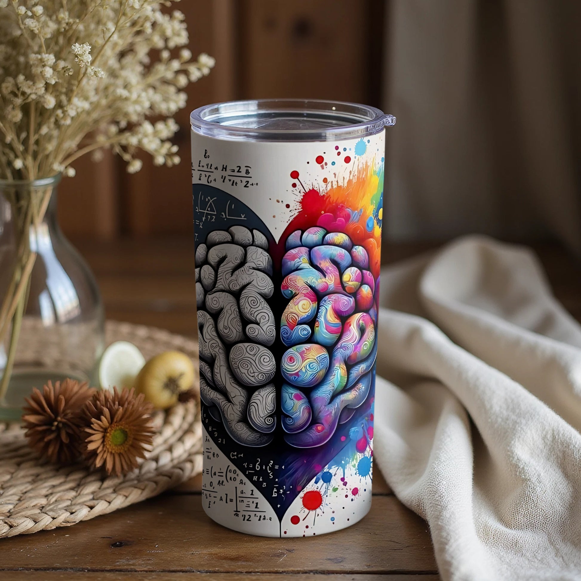 Colorful Brain Art Insulated Travel Tumbler product