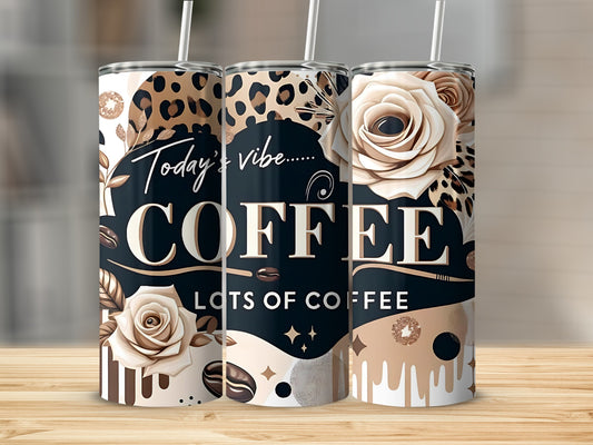 Today's Vibe Lots of Coffee Floral Tumbler Product