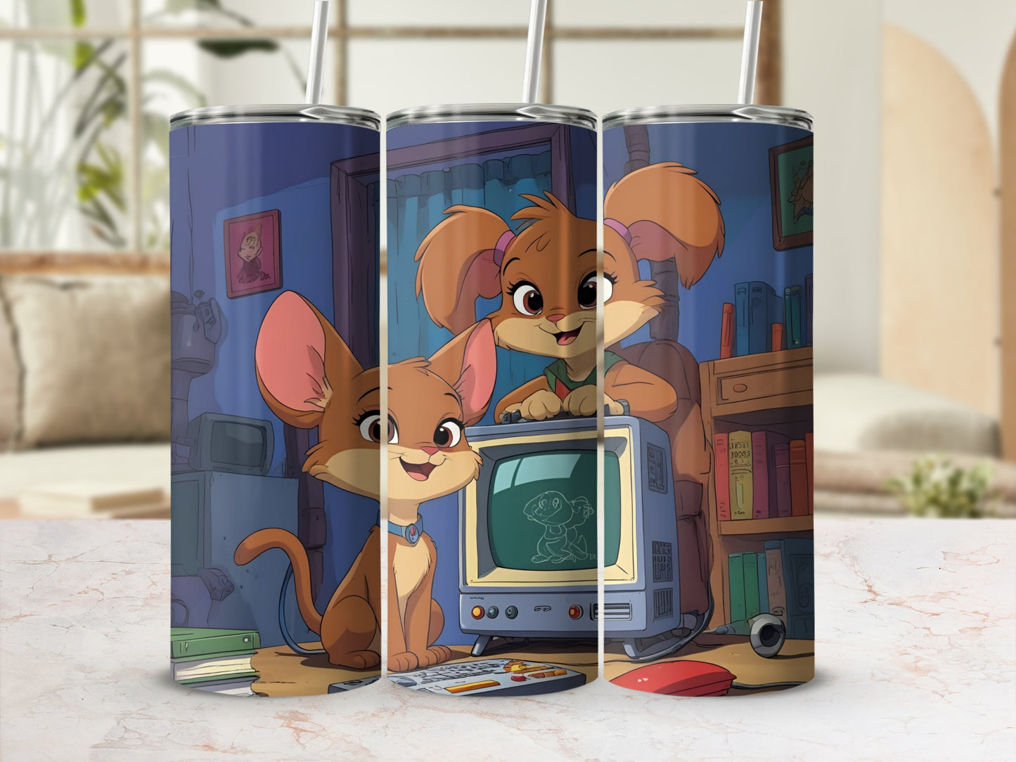 Adorable Animated Cartoon Mice Themed Tumbler Product