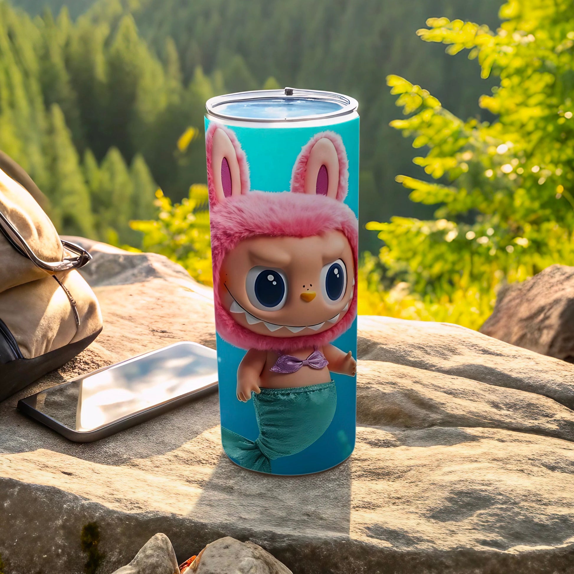 Cute Character with Bunny Ears Design Tumbler
