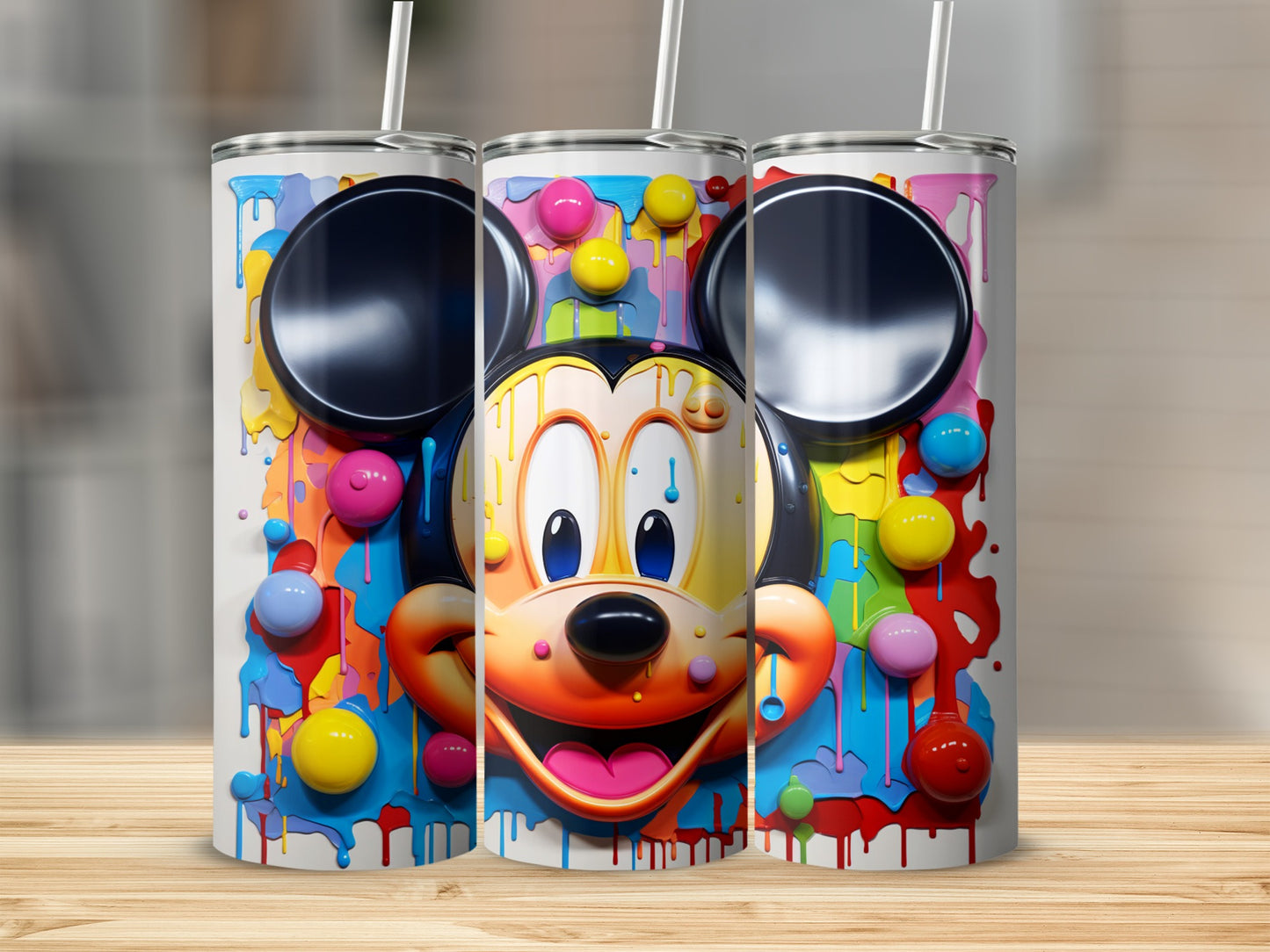 Colorful Dripping Character Face Tumbler Cup for Kids