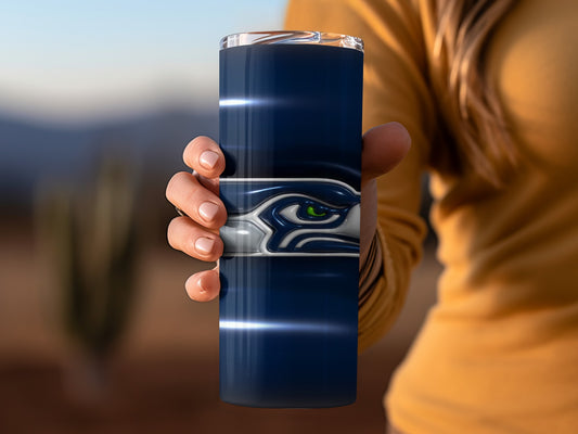 Seattle Seahawks Team Logo On Shiny Surface Tumblers