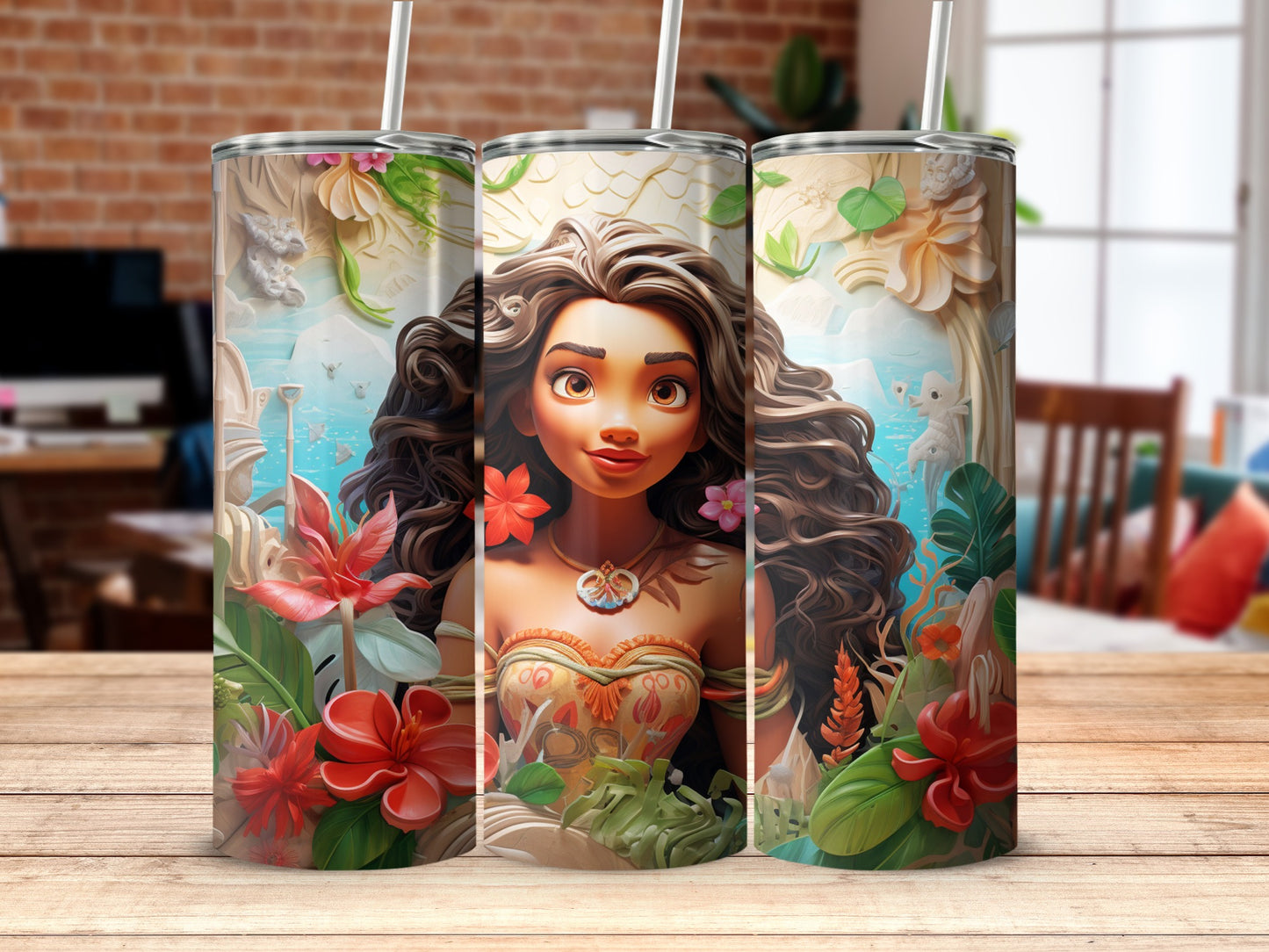 Vibrant Ocean Princess Character Artwork Tumbler