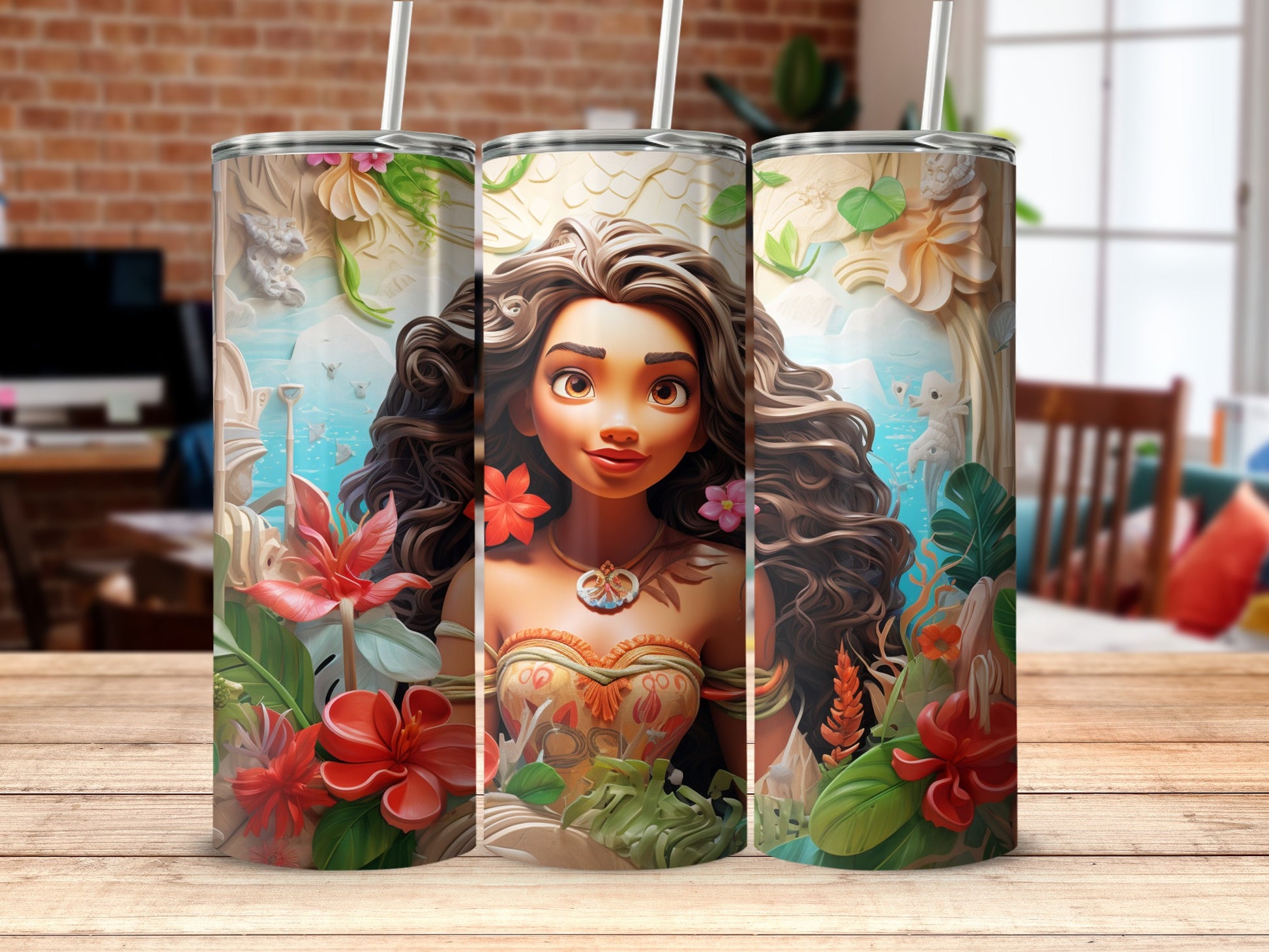 Vibrant Ocean Princess Character Artwork Tumbler