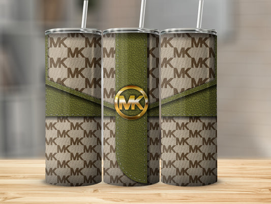 Stylish Green and Beige Designer Pattern Tumbler