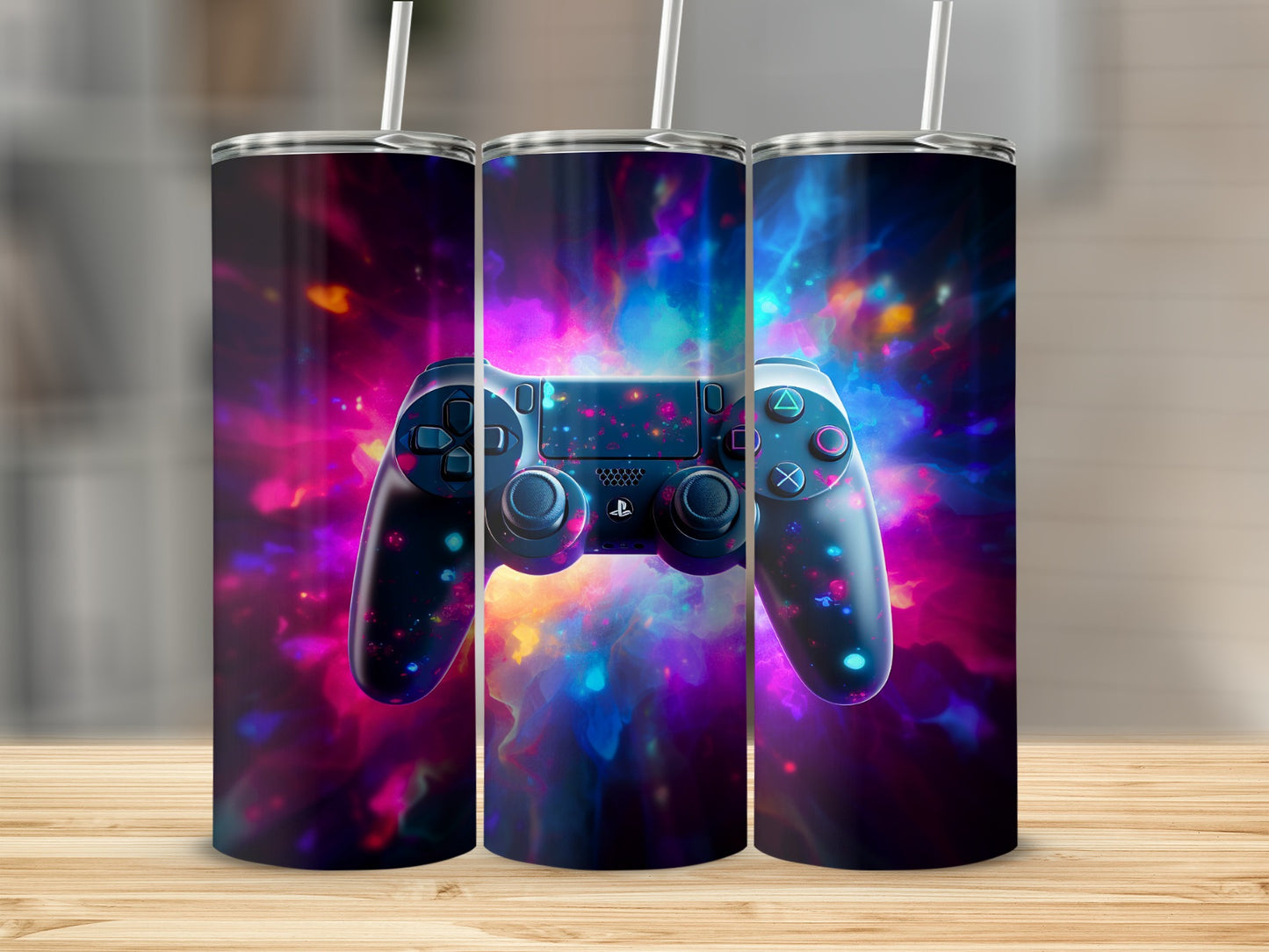 Vibrant Gaming Controller Tumbler for Gamers