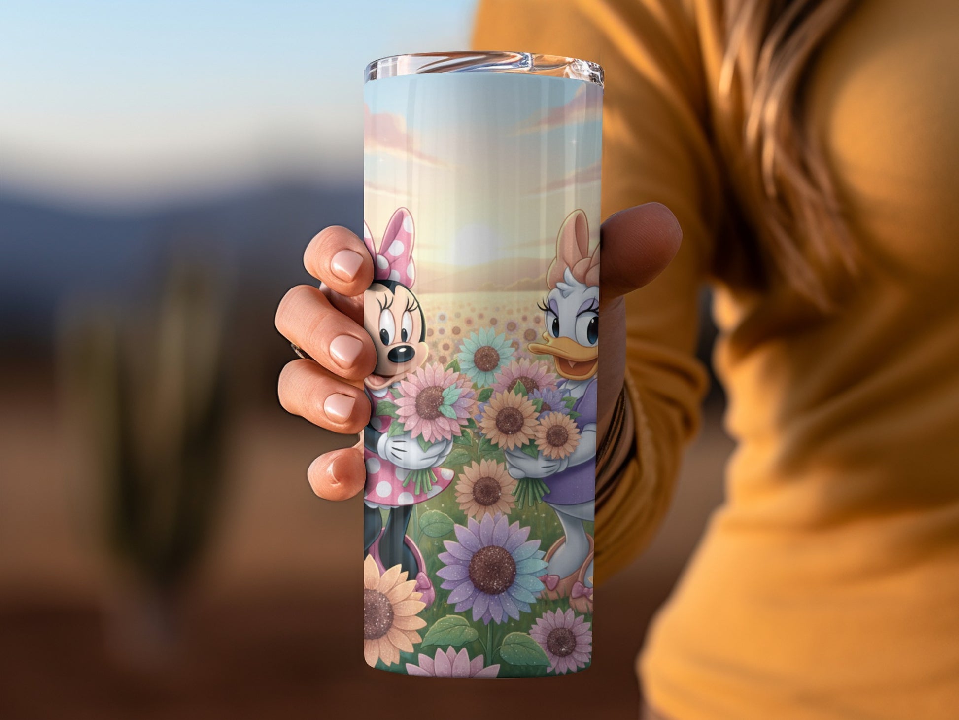 Minnie Mouse and Daisy Duck Floral Design Tumbler