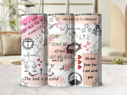 Inspirational Scripture Quotes Stainless Steel Tumbler