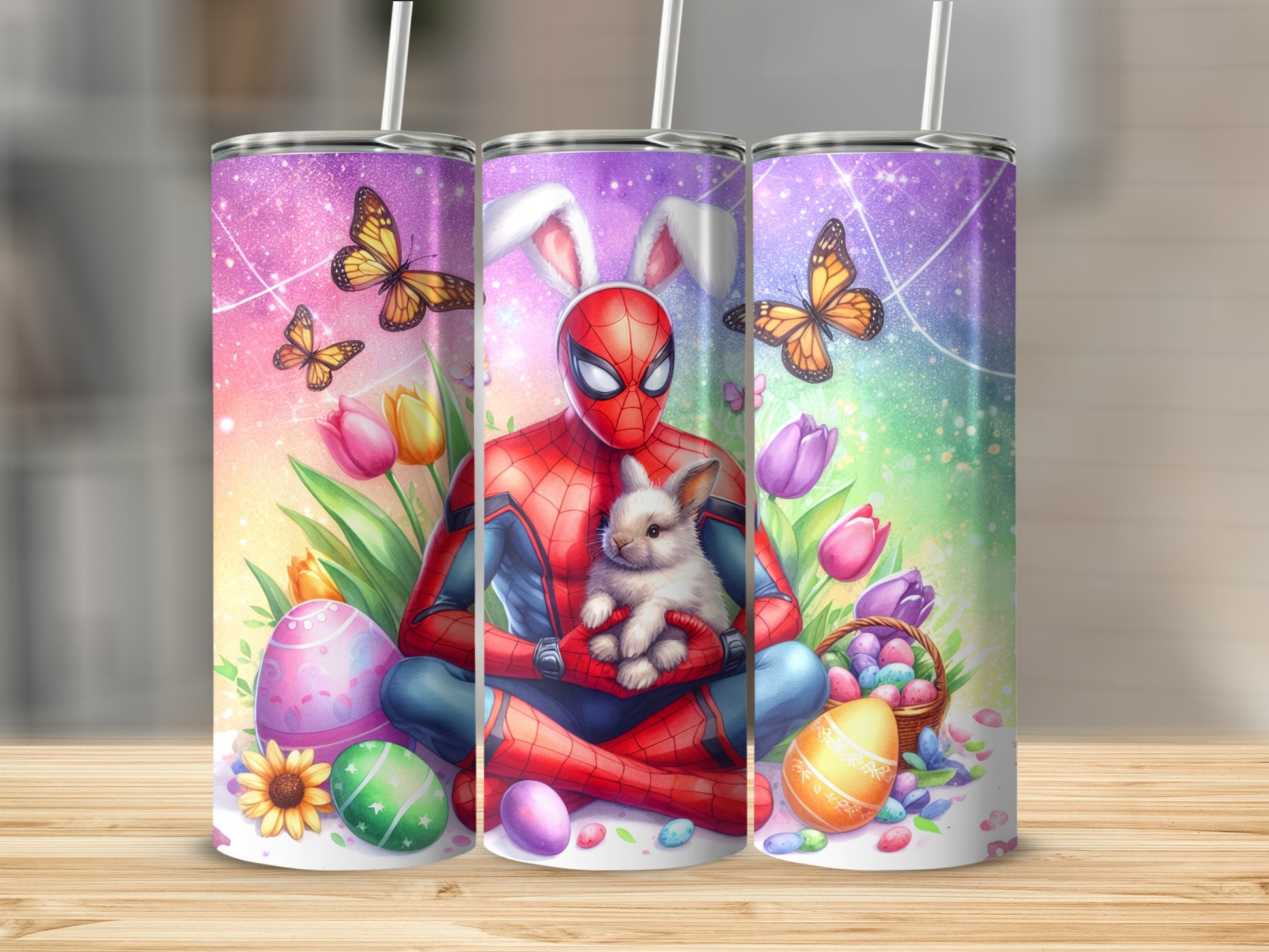 Easter Bunny Themed Superhero Tumbler Cup for Kids