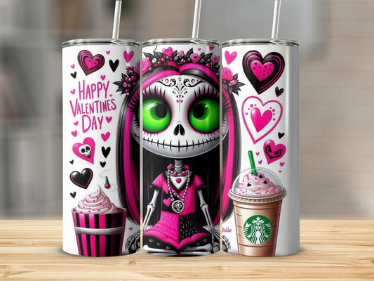 Vibrant Valentine's Day Character Themed Tumbler Cups