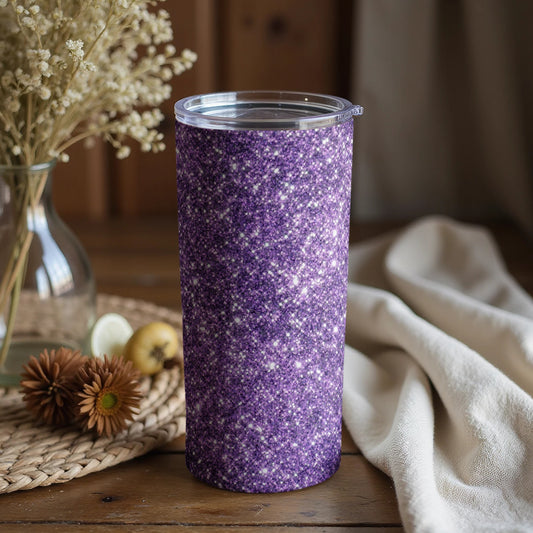 Elegant Purple Marble Tumbler for Drinking Convenience