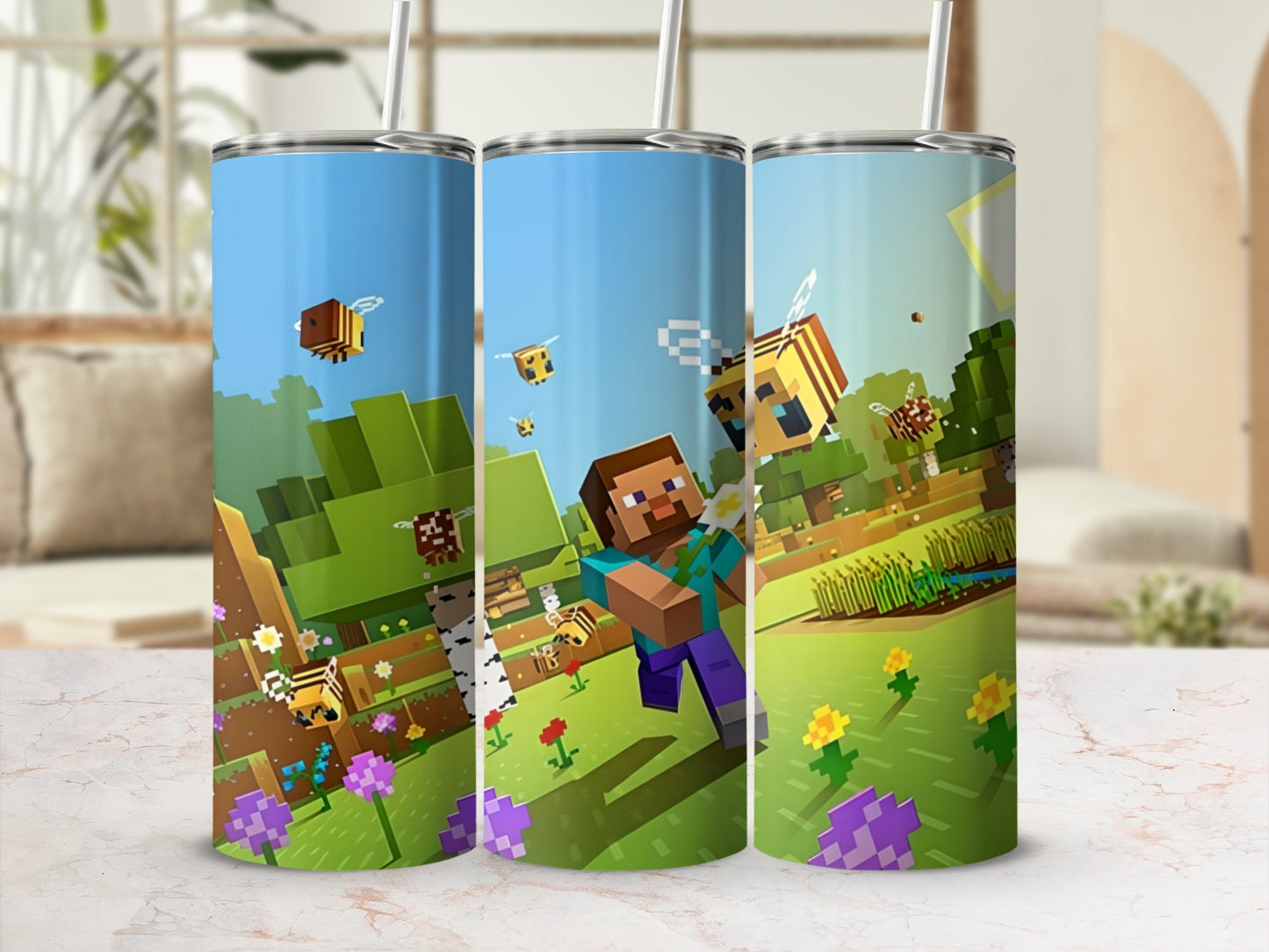 Colorful Adventure Tumblers with Fun Nature Designs