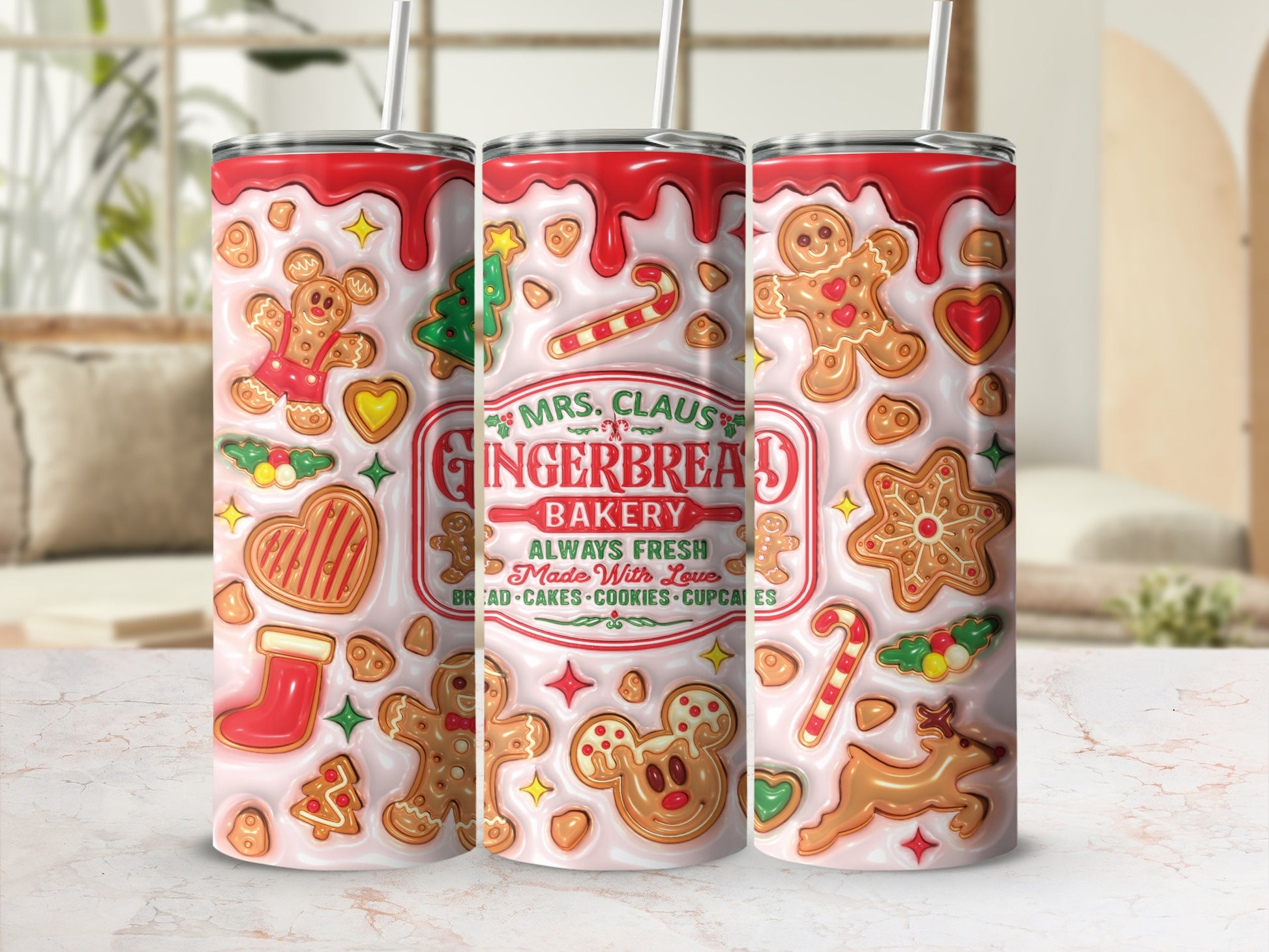 Mrs. Claus Gingerbread Bakery Always Fresh Tumbler