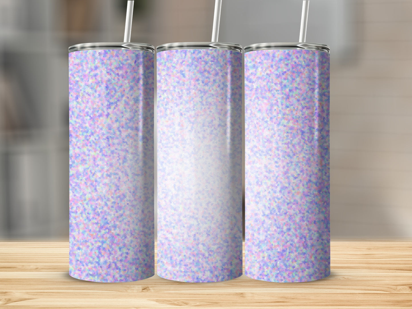 Iridescent Purple Blue Glitter Tumbler for Trendy Drinkware