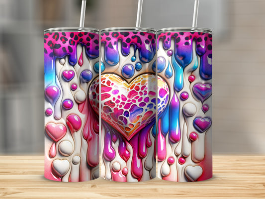Valentine's Day! Colorful Hearts Dripping With Love Design Cute Tumblers