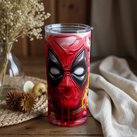 Colorful Superhero Mask Tumbler for Fans
