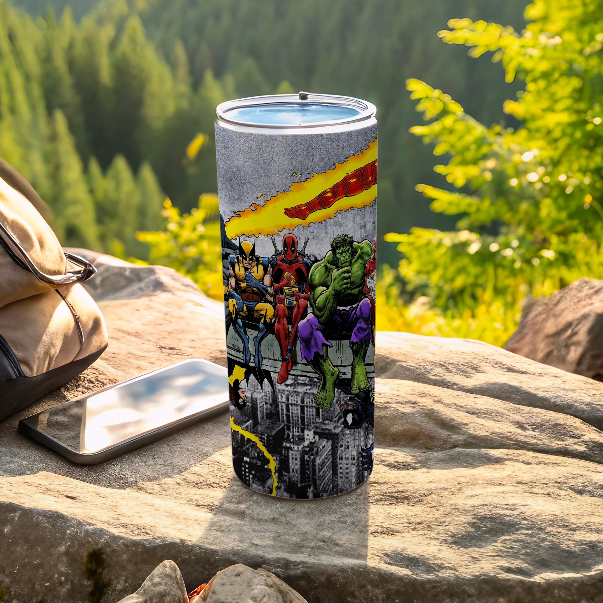 Comic Superheroes Cityscape View Tumbler product type