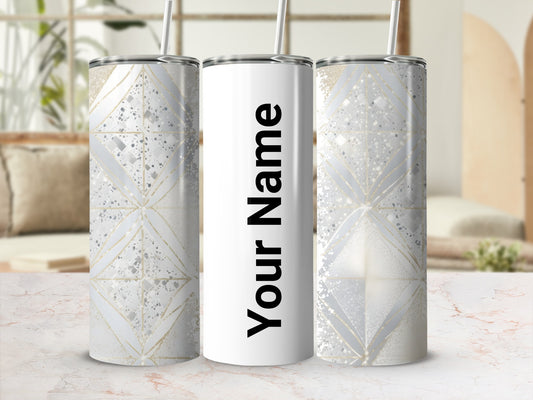 Customizable Geometric Pattern Tumbler with Your Name