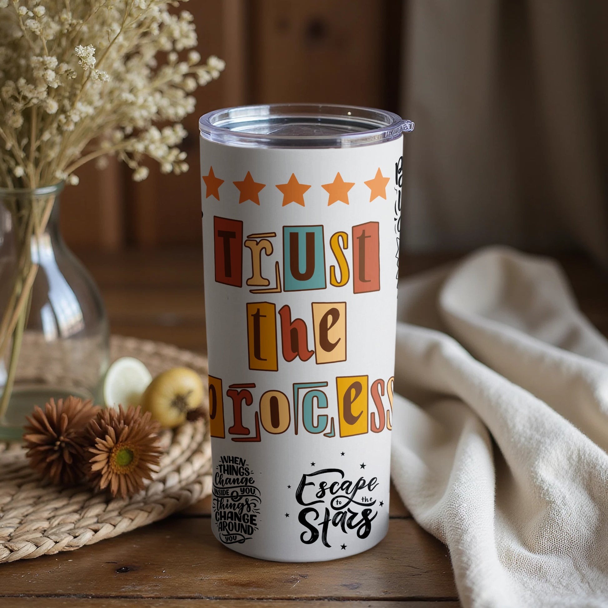 Trust the Process Escape to the Stars motivational mug