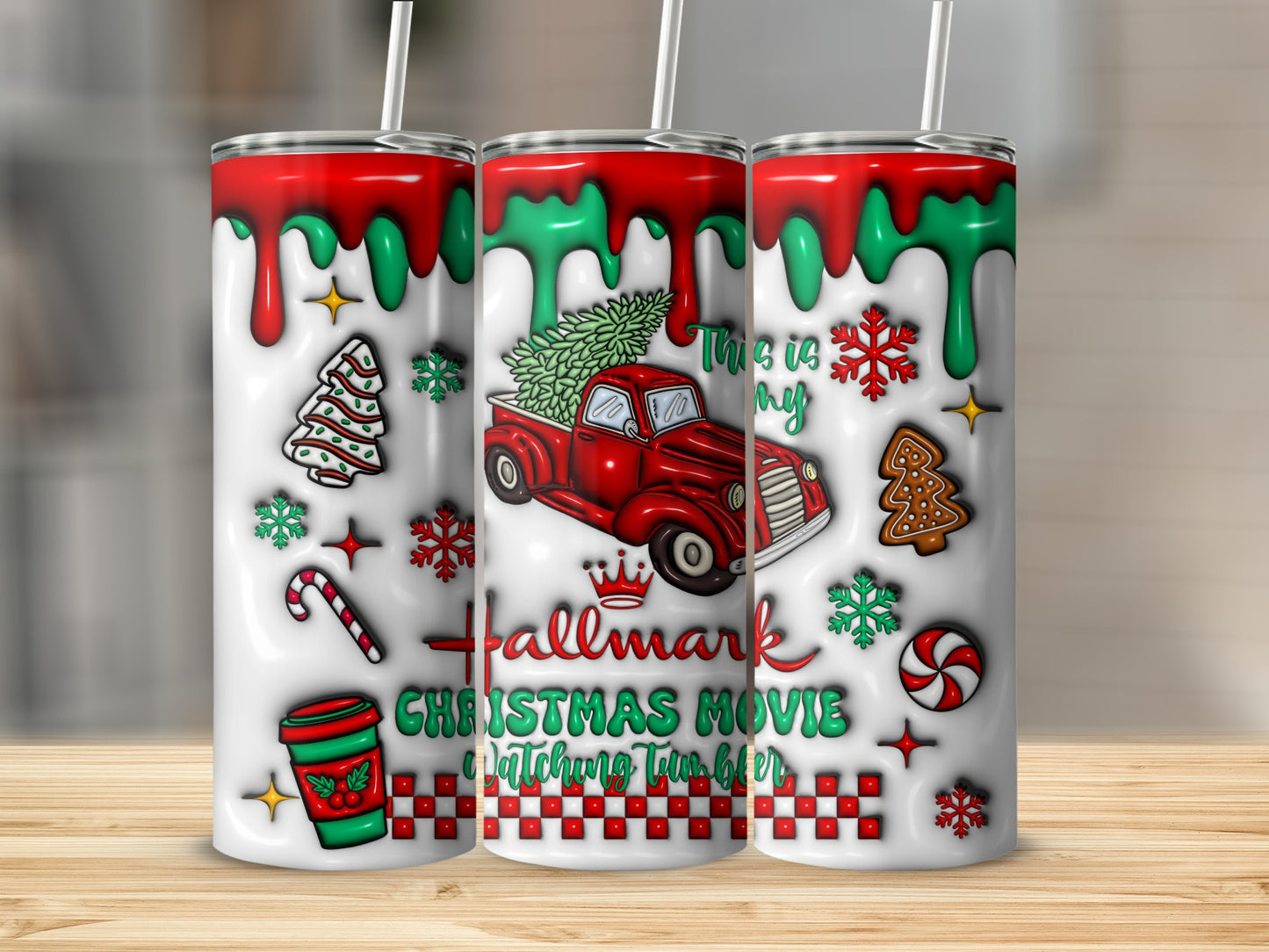 Hallmark Christmas Movie Watching Tumbler Design