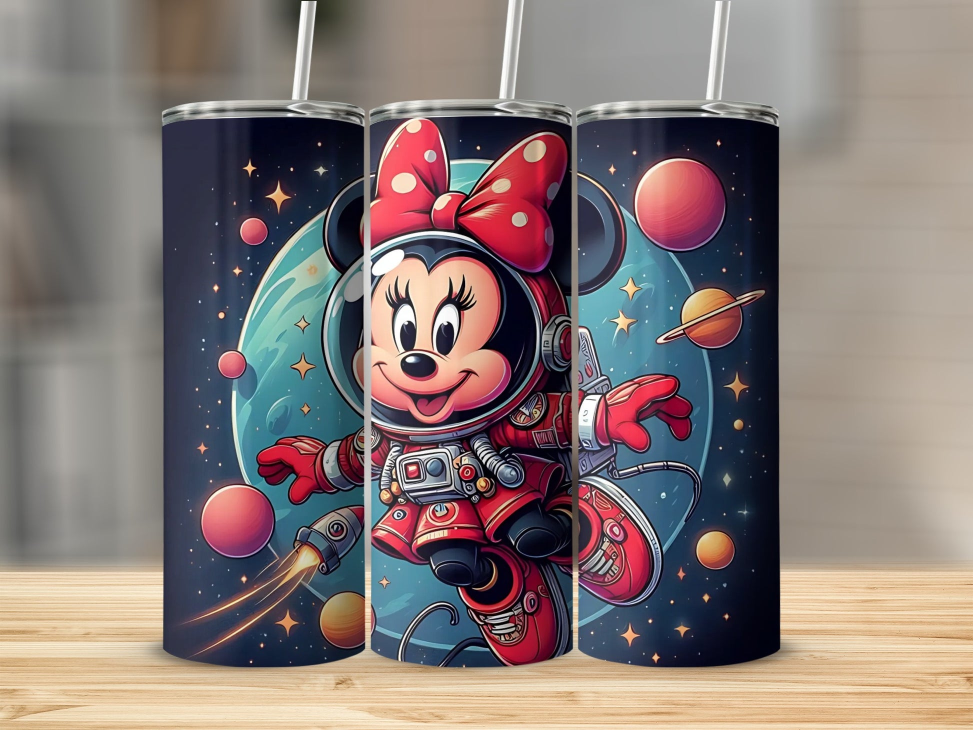 Cute Astronaut Character with Space Design Tumbler