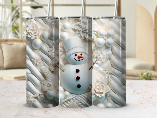 Festive Snowman Decorated Winter Thermos Flask