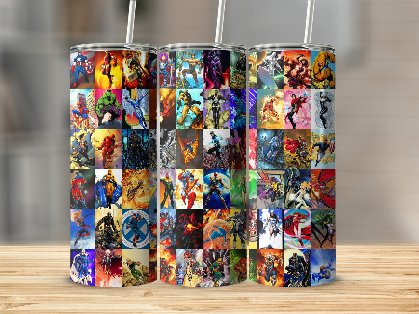 Marvel Comic Character Collage Superhero Tumbler product type