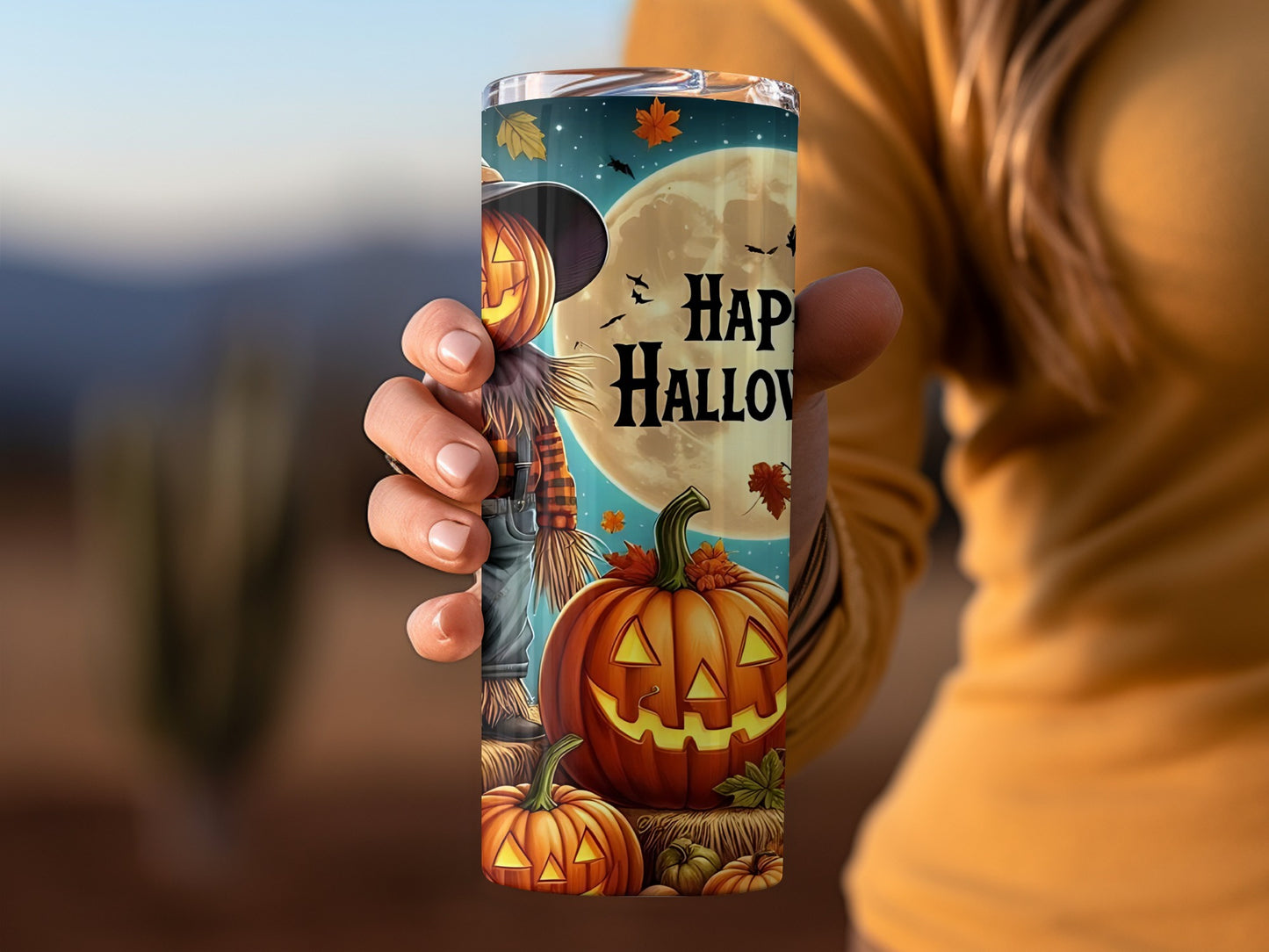Happy Halloween Pumpkin Theme Tumbler Cup