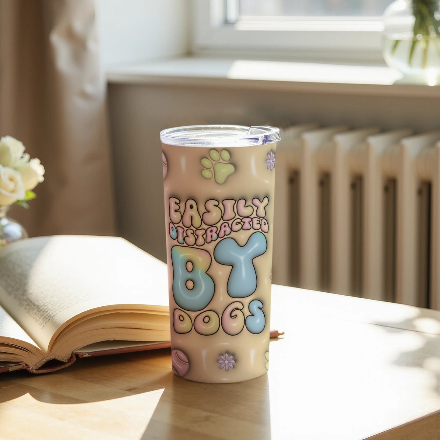 Easily Distracted by Dogs Adorable Travel Mug