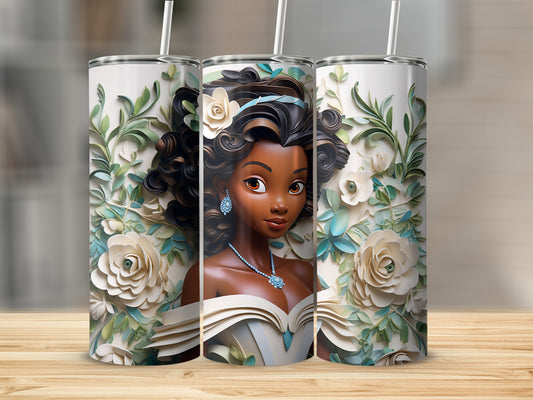 Enchanting Princess Floral Design Insulated Tumbler