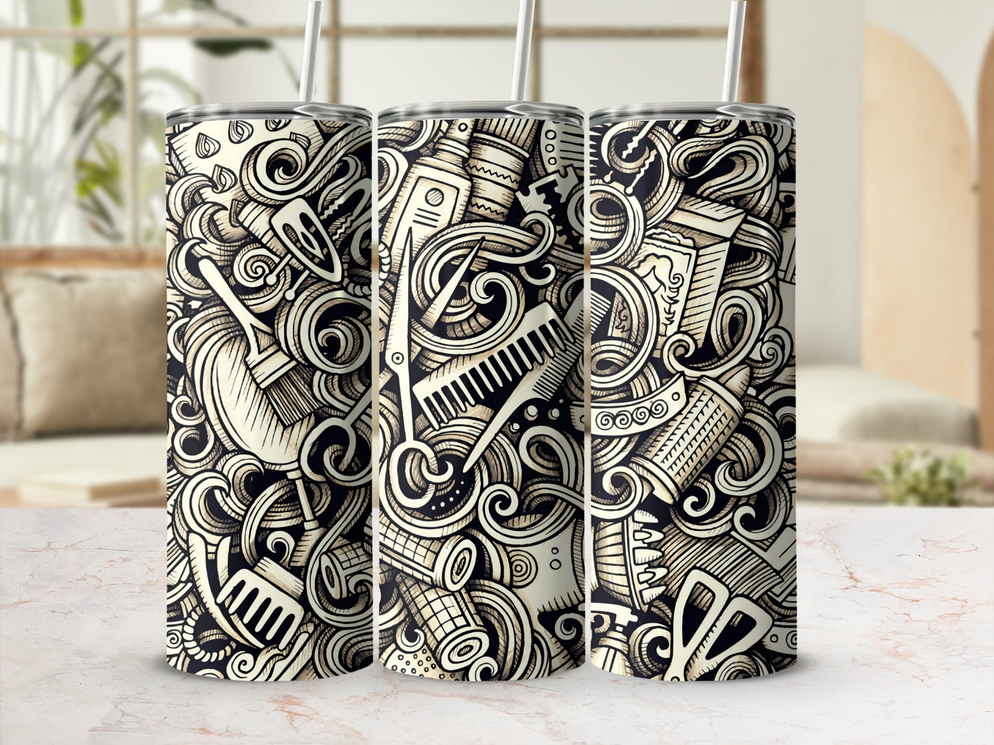 Elegant Hair Salon Accessories Themed Tumbler