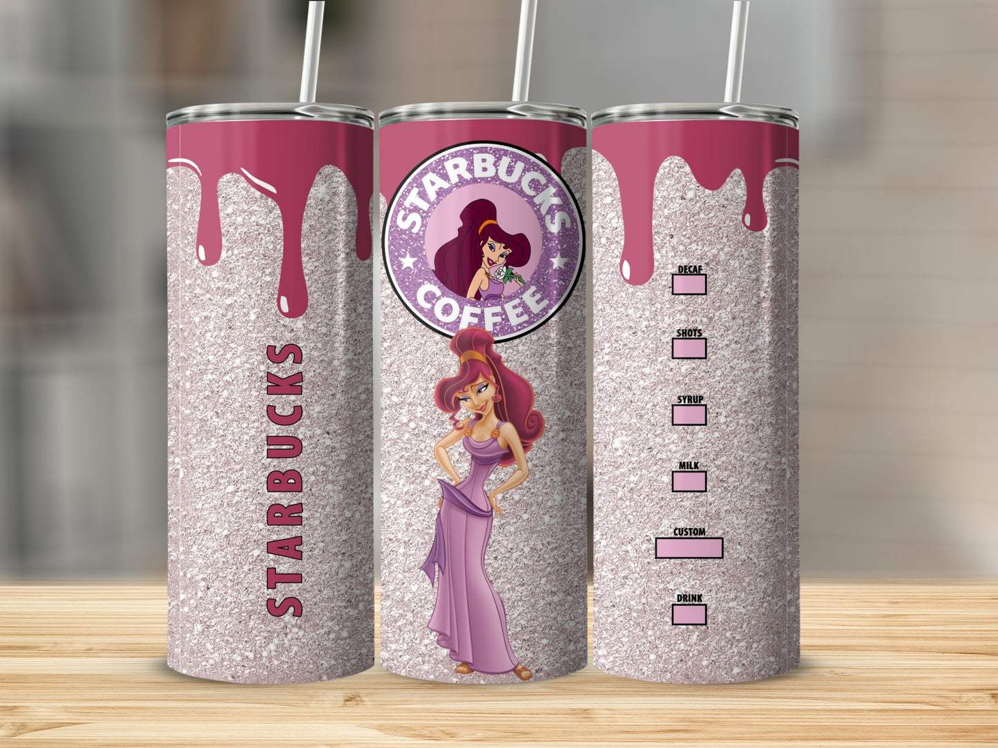 Starbucks Coffee Character Glitter Tumbler Cup