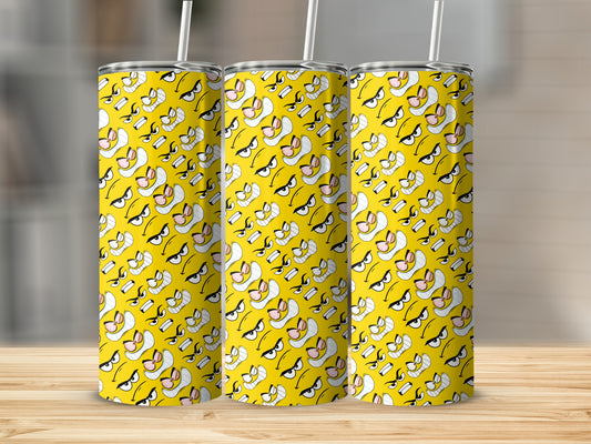 Yellow Cartoon Faces Patterned Tumblers Set Product