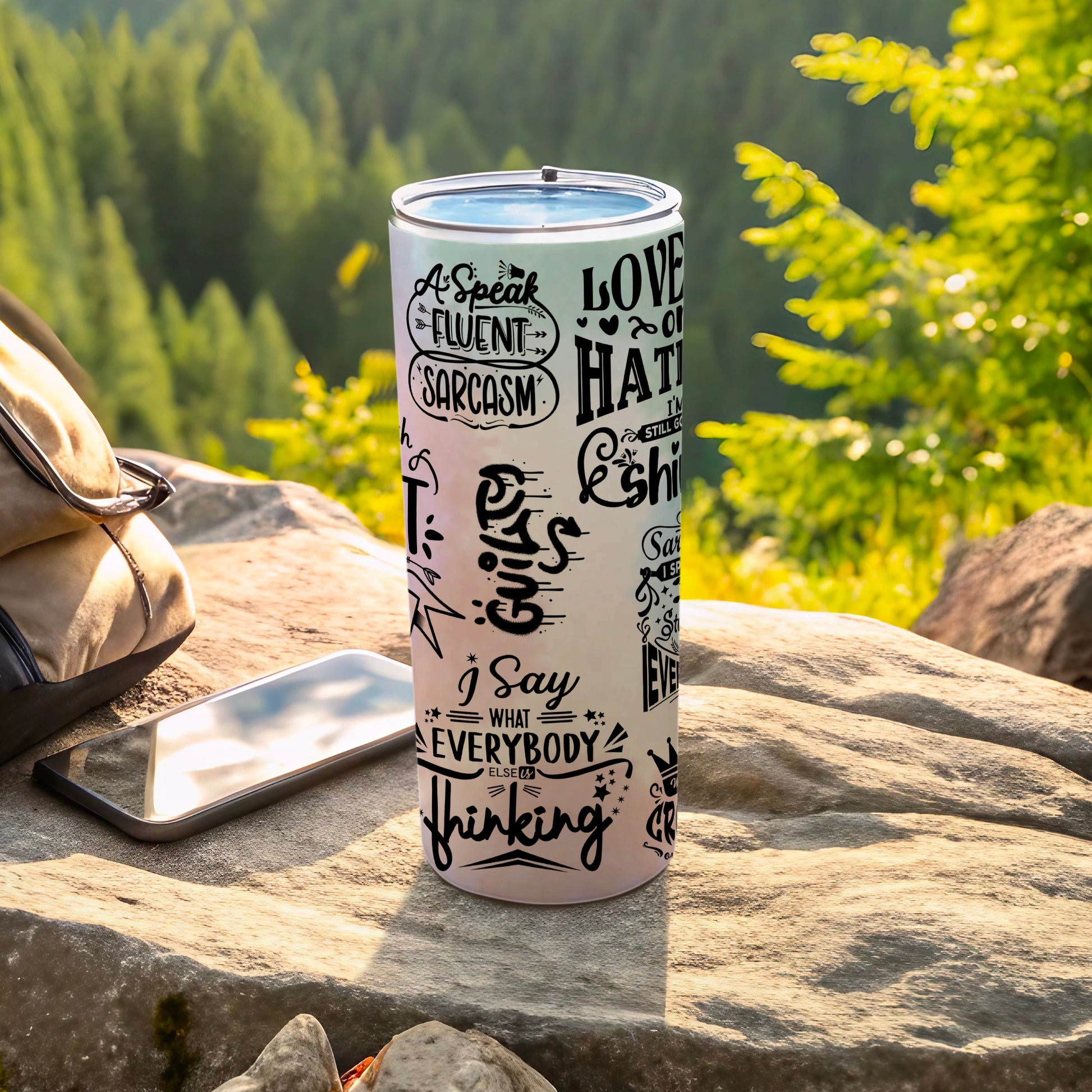 Sarcasm Fluent Travel Tumbler for Hiking or Outdoor Adventures