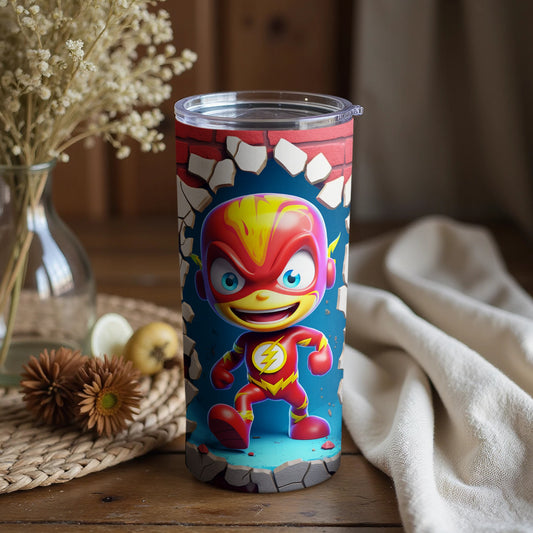Flash Kid Superhero Cartoon Character Tumbler
