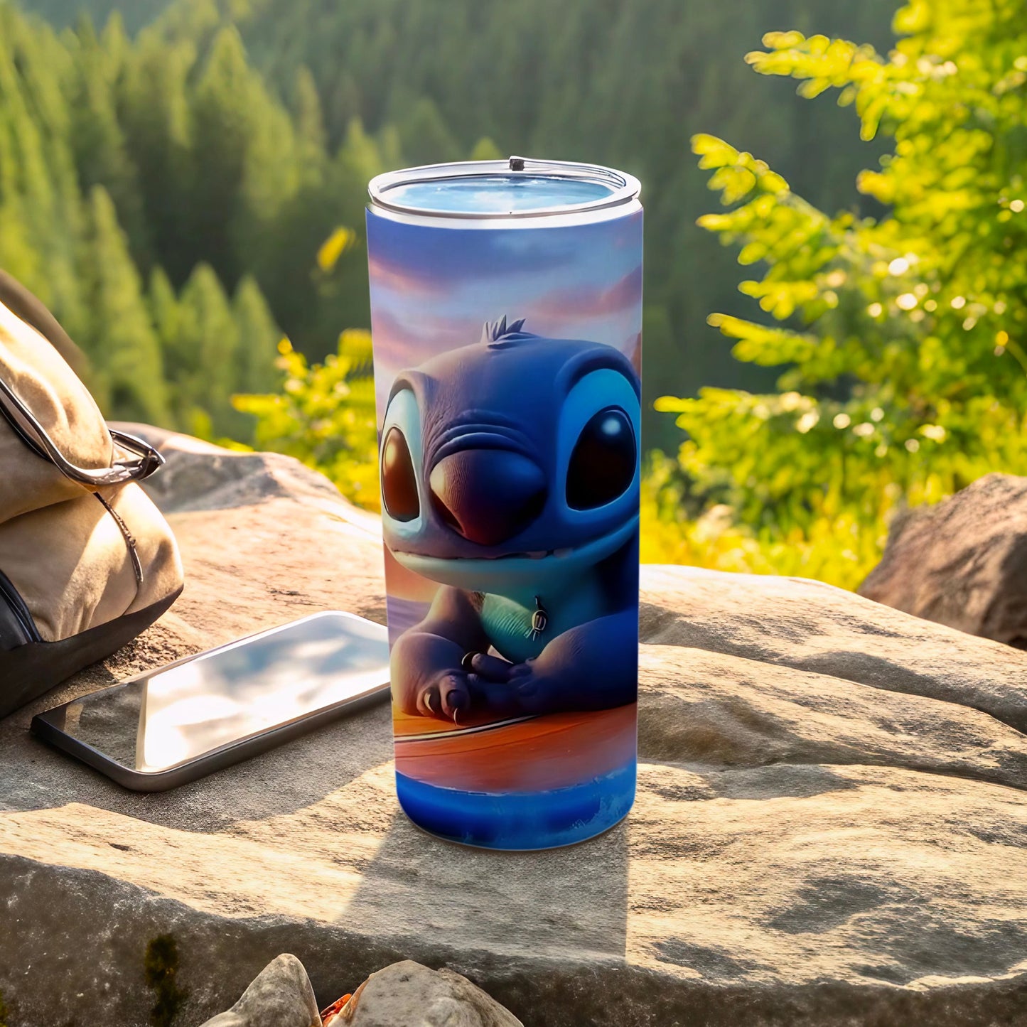 Adorable Alien Beach Scene Insulated Tumbler Cup