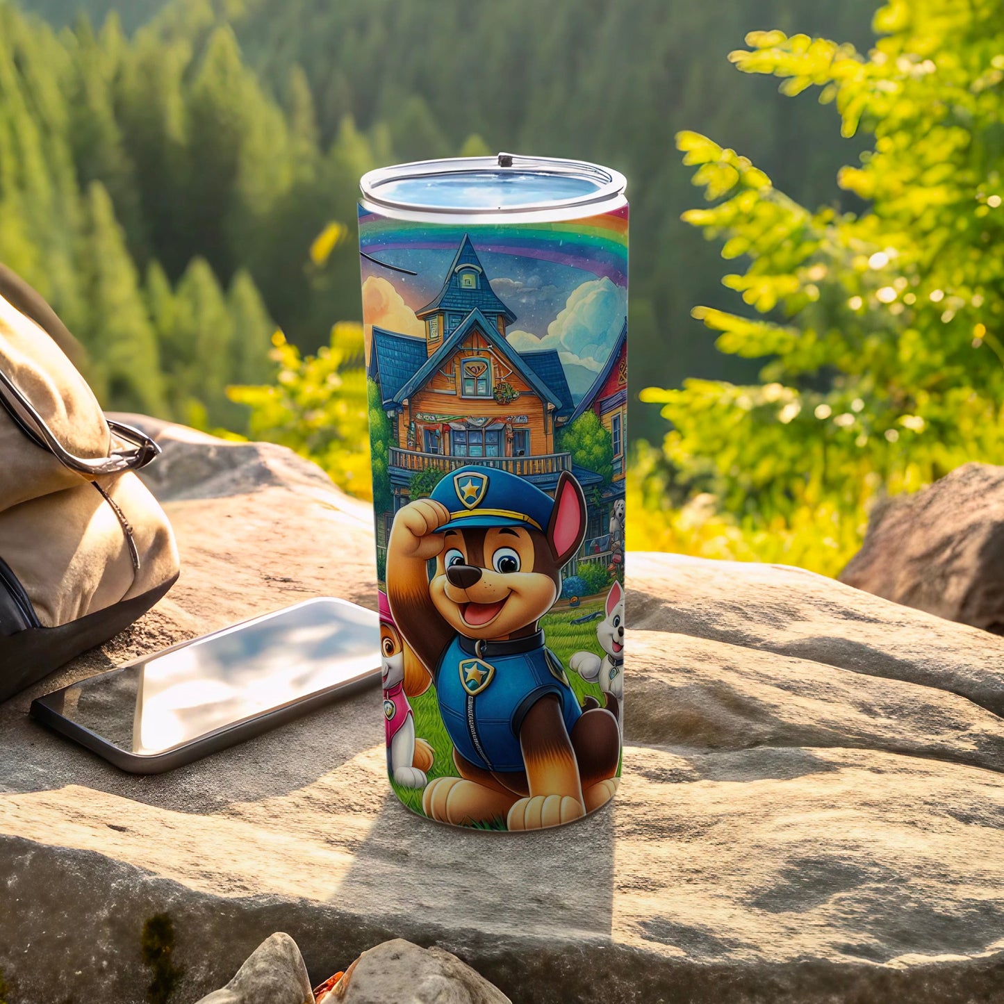 Colorful Adventure Theme Tumbler with Character Design