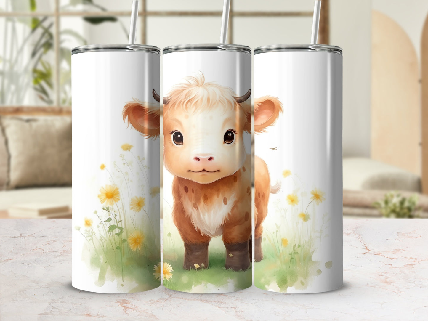 Adorable Baby Cow Dandelion Meadow Cute Animal Design product type