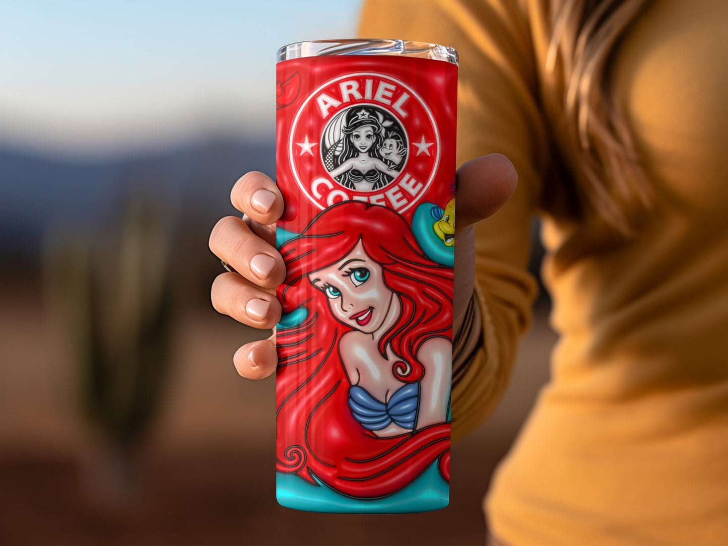 Ariel Coffee Mermaid Travel Tumbler Flask