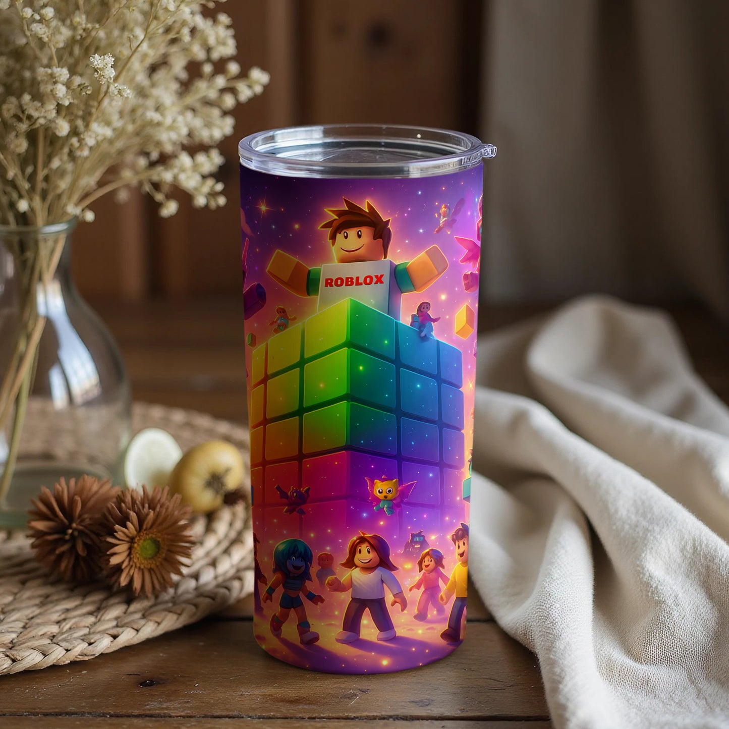 Vibrant Roblox Themed Tumbler with Characters