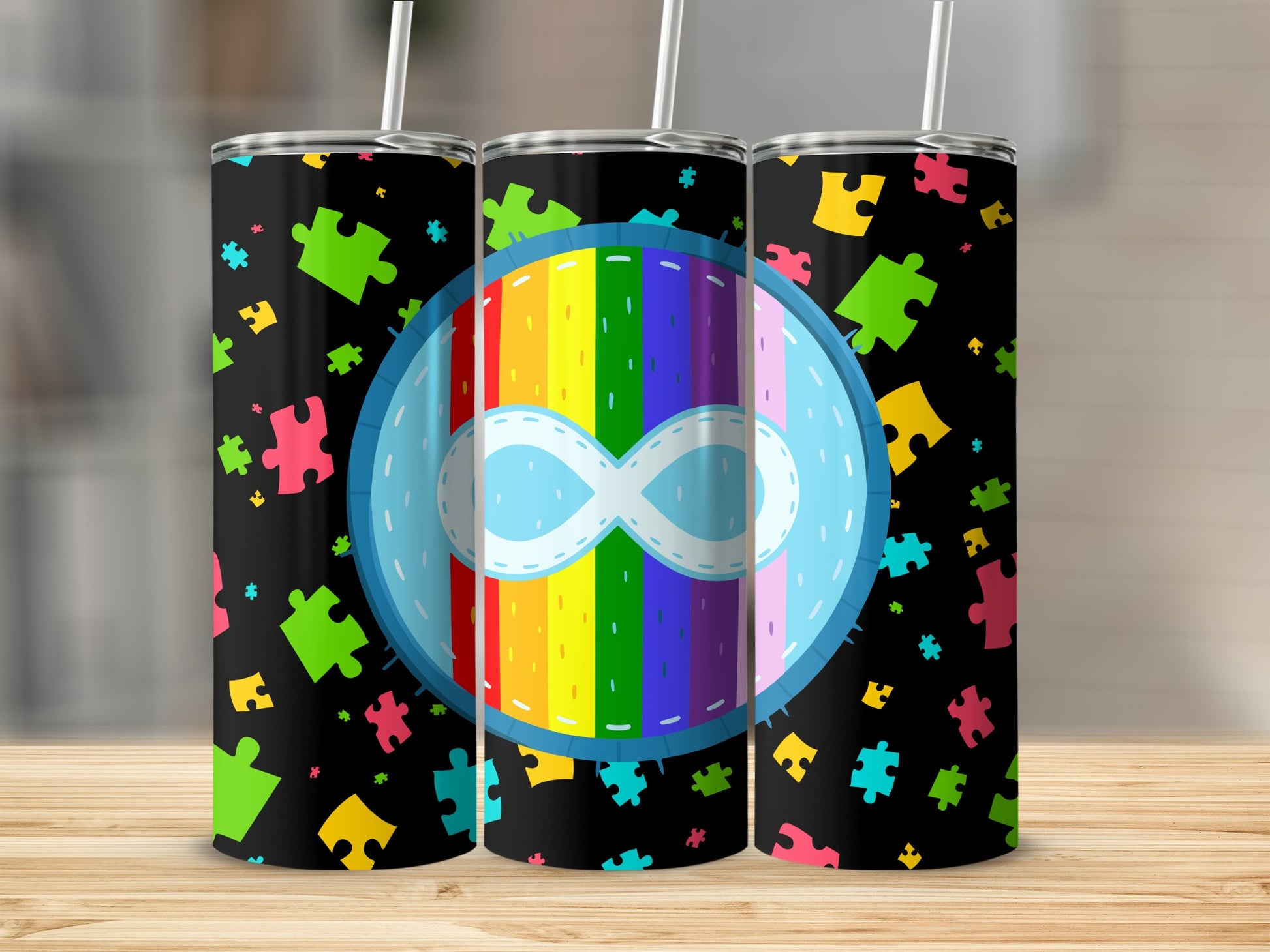Infinity Puzzle Autism Awareness Tumbler