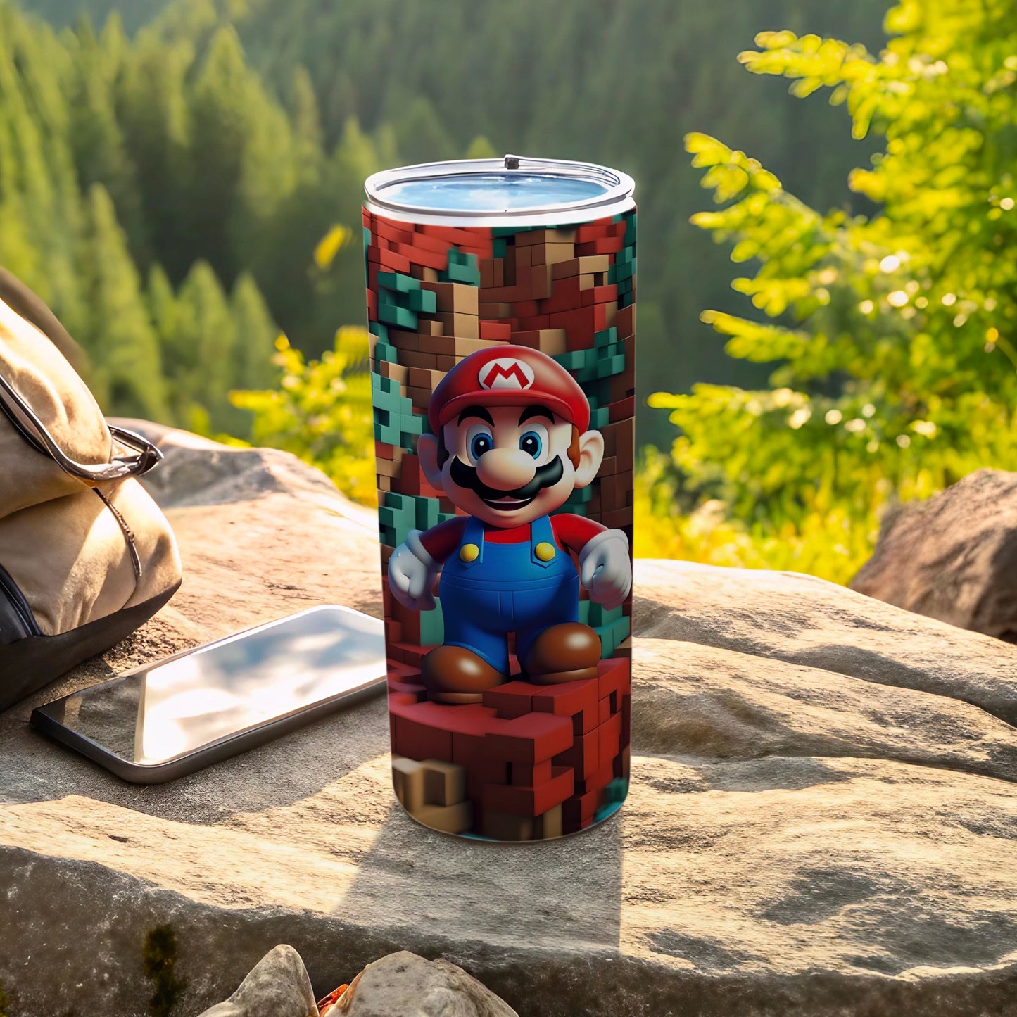 Vibrant Mario Adventure Graphic Tumbler for Gamers