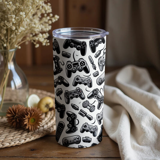 Vintage Gaming Controller Patterned Tumbler Cup