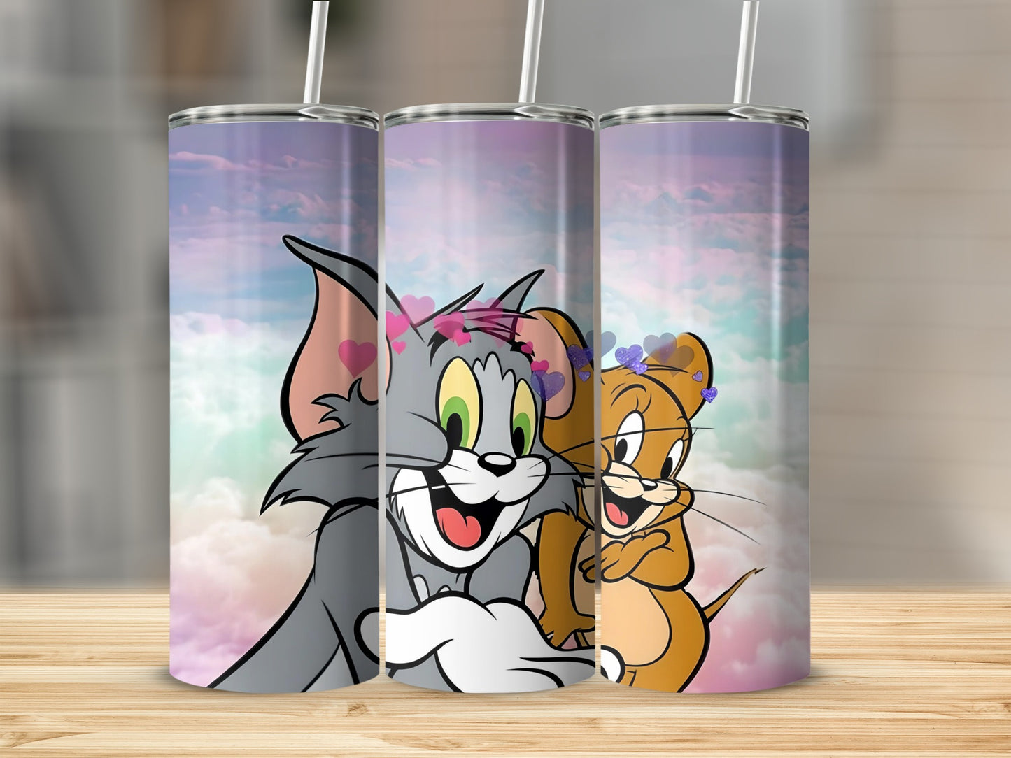 Adorable Tom and Jerry Heartwarming Design Tumbler