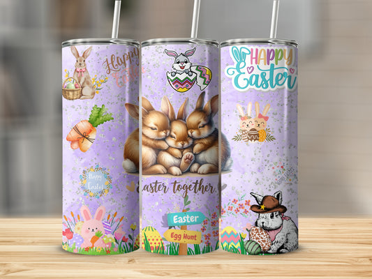 Happy Easter Bunny Design Tumbler for Easter Celebrations