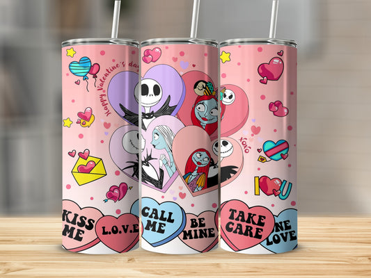 Romantic Happy Valentines Day Love Themed Slim Tumblers