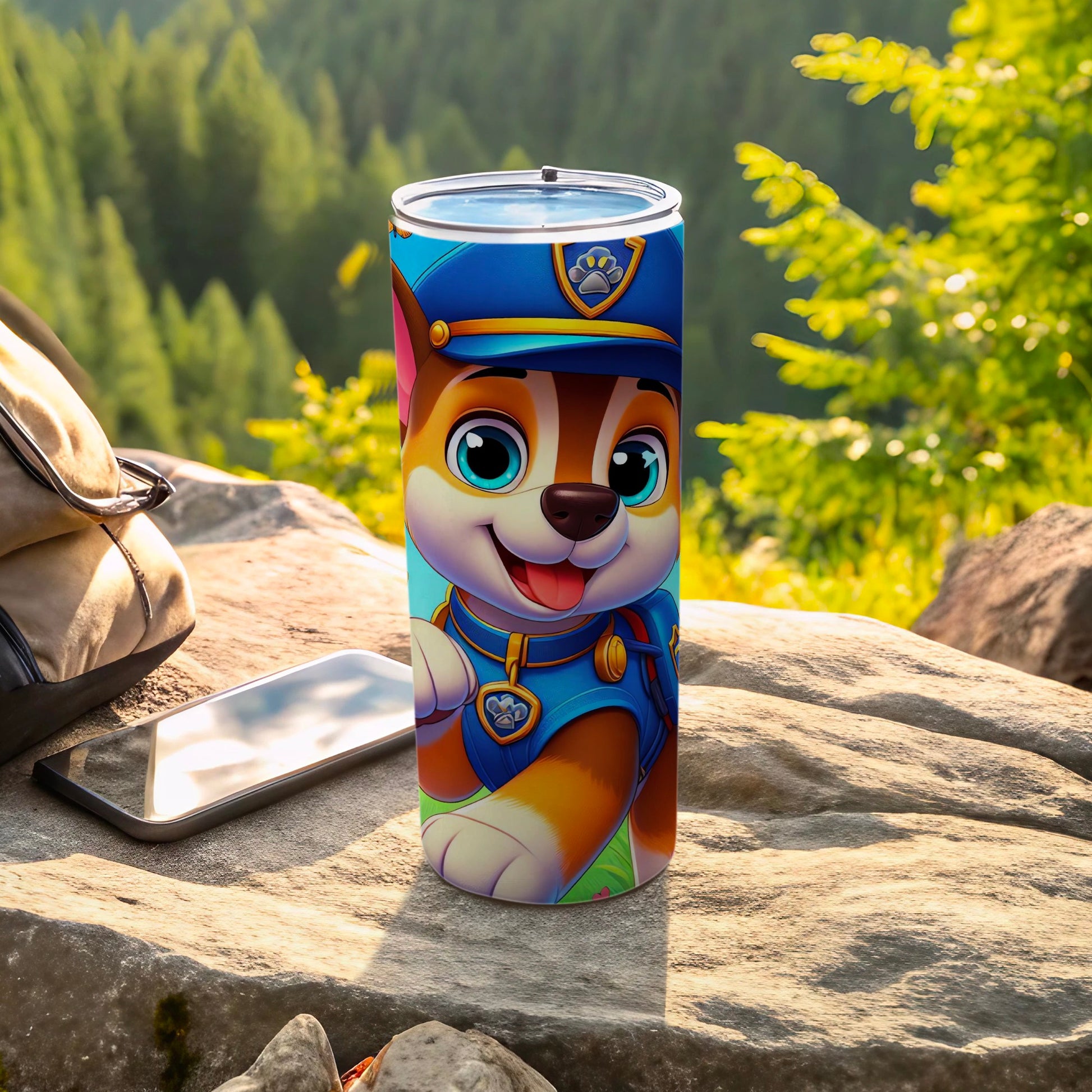 Adorable Cartoon Dog Design Adventure Travel Tumbler
