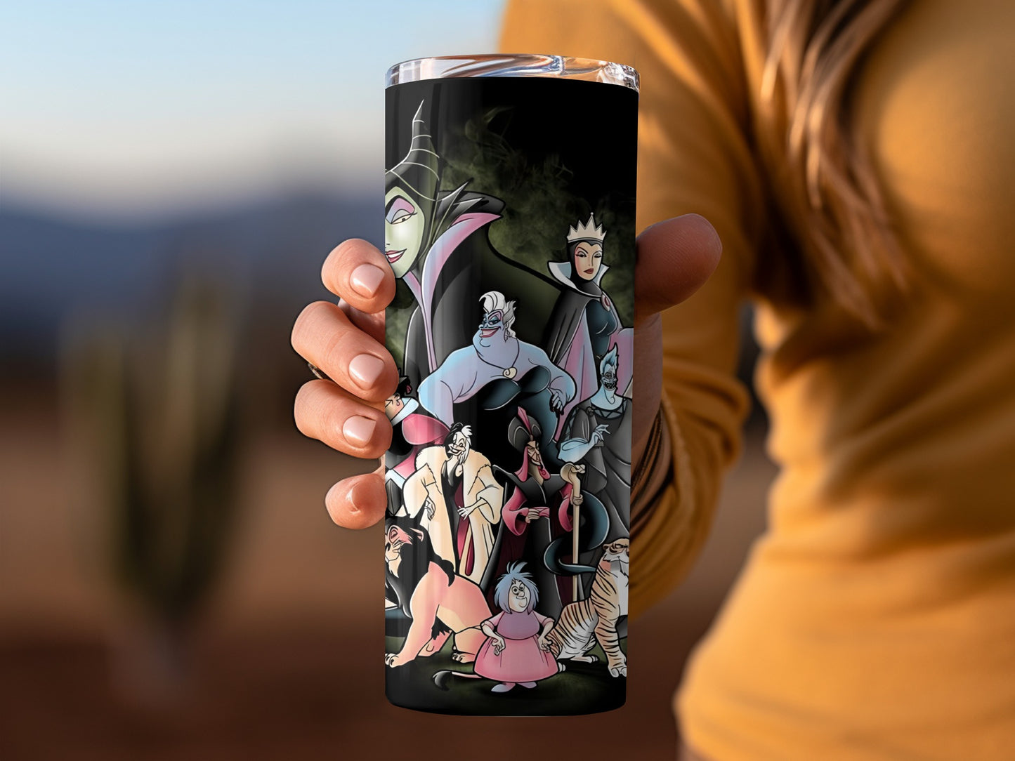 Disney Villains Illustration Tumbler Cup for Drinks
