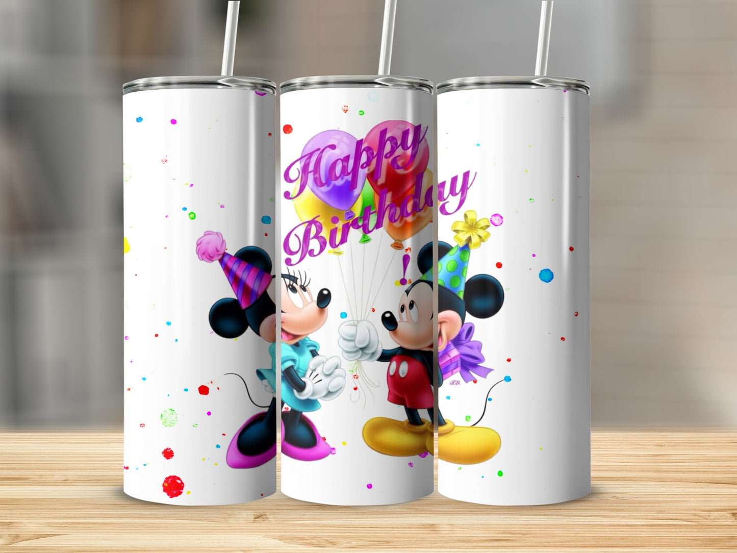 Happy Birthday Mickey and Minnie Tumblers
